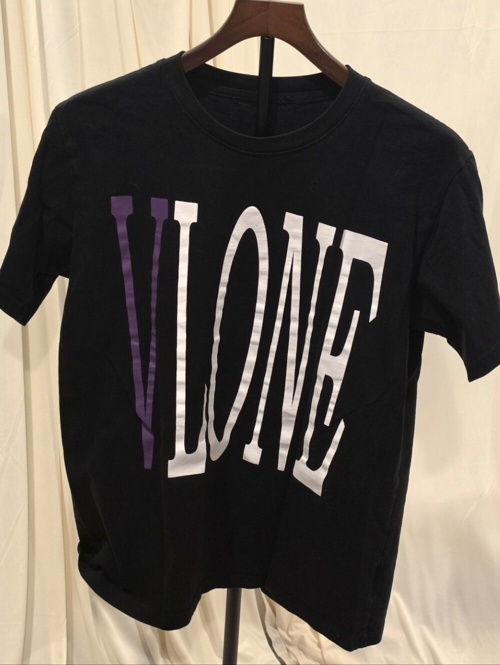 VLONE Staple T-Shirt Black Purple Short Sleeve Graphic Tee Size Large